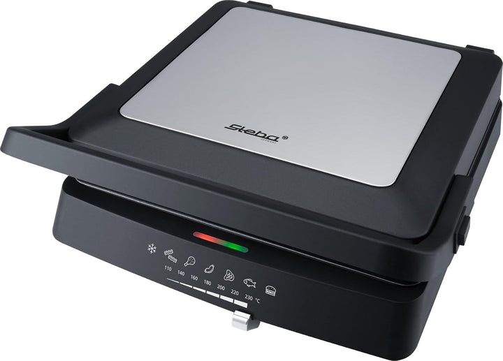 Steba FG 75 Panini-, Kontakt- und Tischgrill | PFAS-freie Grillplatten 27 x 24 cm, Betriebs- &amp; Tempe