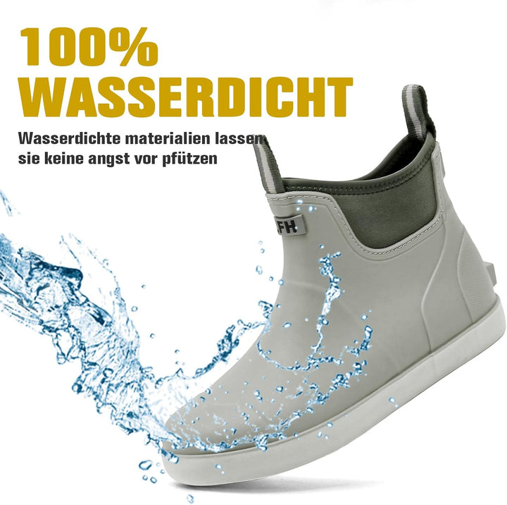 Gummistiefel Herren Halbhoch, Grundlegend Wasserdicht Atmungsaktiv Stiefeletten, Anti-Rutsch Mode PV