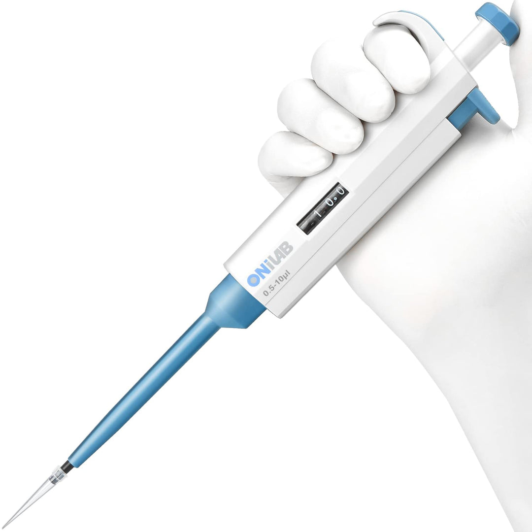 ONiLAB 0.5-10μl Labor Einkanal Pipette Scientific Labormikropipette Handbuch Einstellbares Volumen,
