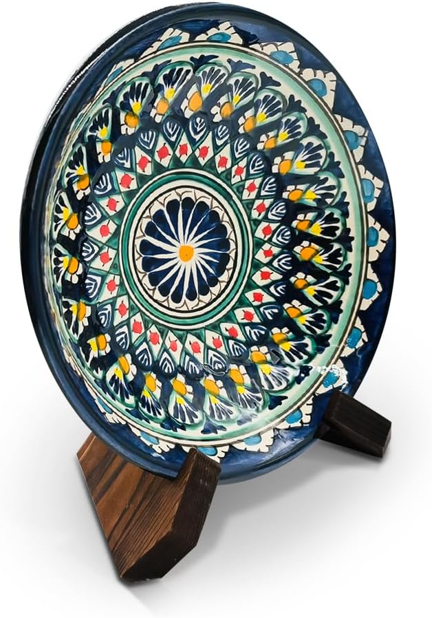 Orientalischer Lagan Suppenteller 23 cm - tiefer Teller KaraKalam Ляган - Handgefertigte Rischtan Ke