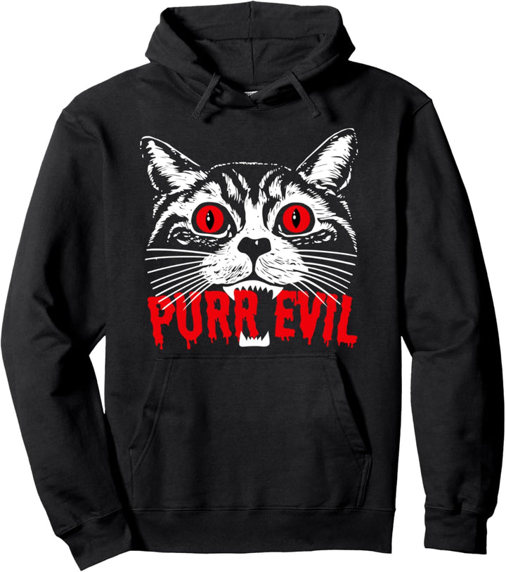 Purr Evil Satanic Cat Spooky Design für Halloween Pullover Hoodie