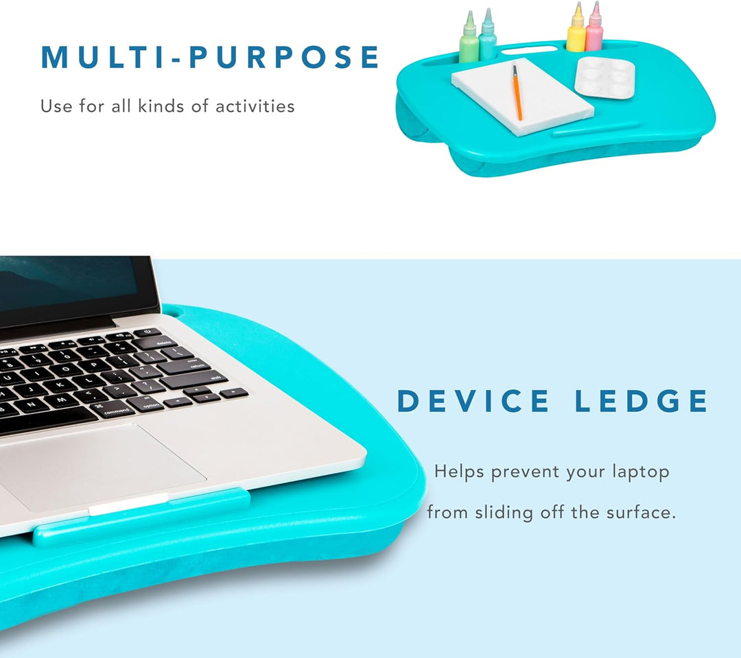 LAPGEAR MyDesk 44449 Schossschreibtisch mit Geräteleiste und Handyhalterung, passend für Laptops bis