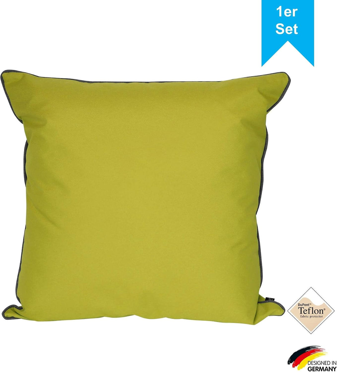 LILENO HOME Kissen 60x60 cm [2er Set] - Wasserabweisende Kissenhülle Limette (ohne Füllkissen) - Kis