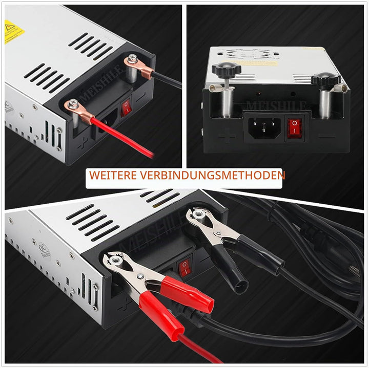 Schalternetzteil DC 12V 50A 600W DIY Clips Taster Trafo 230V AC auf DC Netzteil 12Volt Transformator