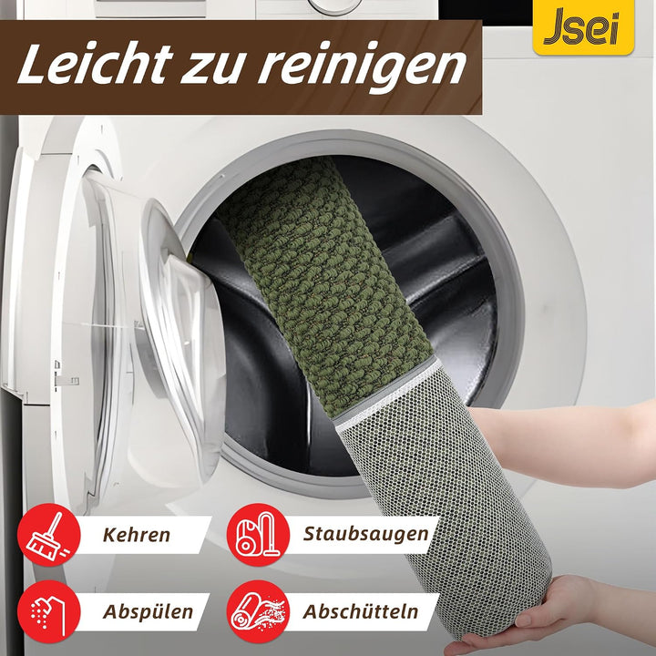 JSEI Fussmatte rutschfest Waschbar, Schmutzfangmatte, 50x80cm, Grün Grün 80 x 50 cm (Rechteckig), Gr