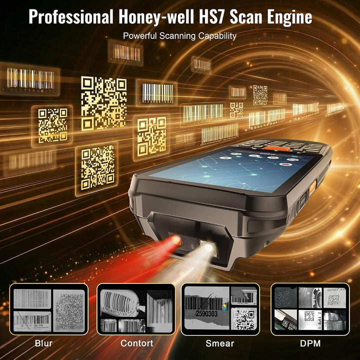 Tera Android 13 PDA Barcode Scanner: MTK Octa-Core 2.0GHz Honeywell HS7 4G + 64GB 4" 800×480 Display