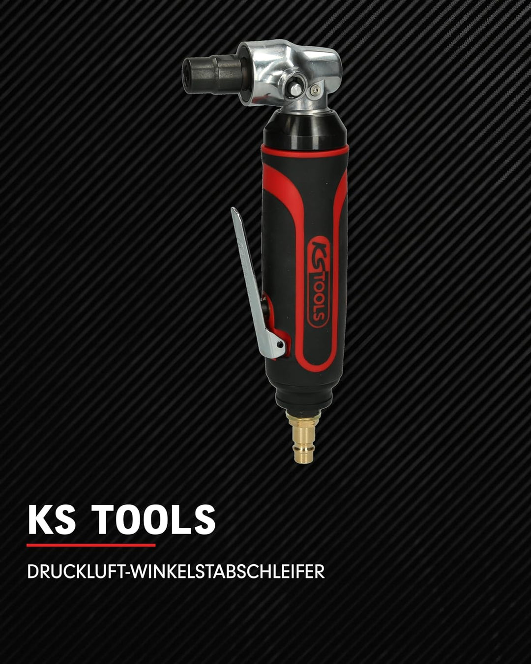 KS Tools Druckluft Winkelschleifer 515.5420 6mm I Druckluftschleifer mit Drehzahl-Regulierung I Für
