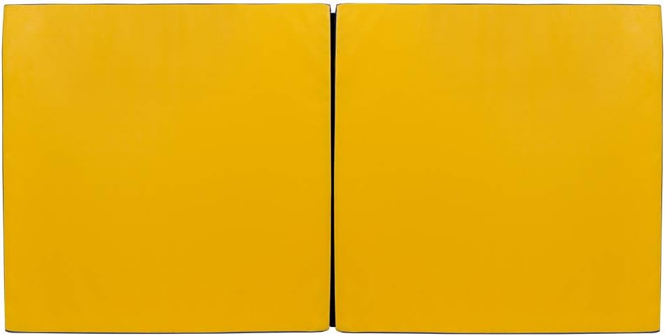 Grevinga® Turnmatte VB 80 | Blau, 200 x 200 cm, Turnen, Klappbar auf 100 x 100 cm Gelb-Blau 200 x 10
