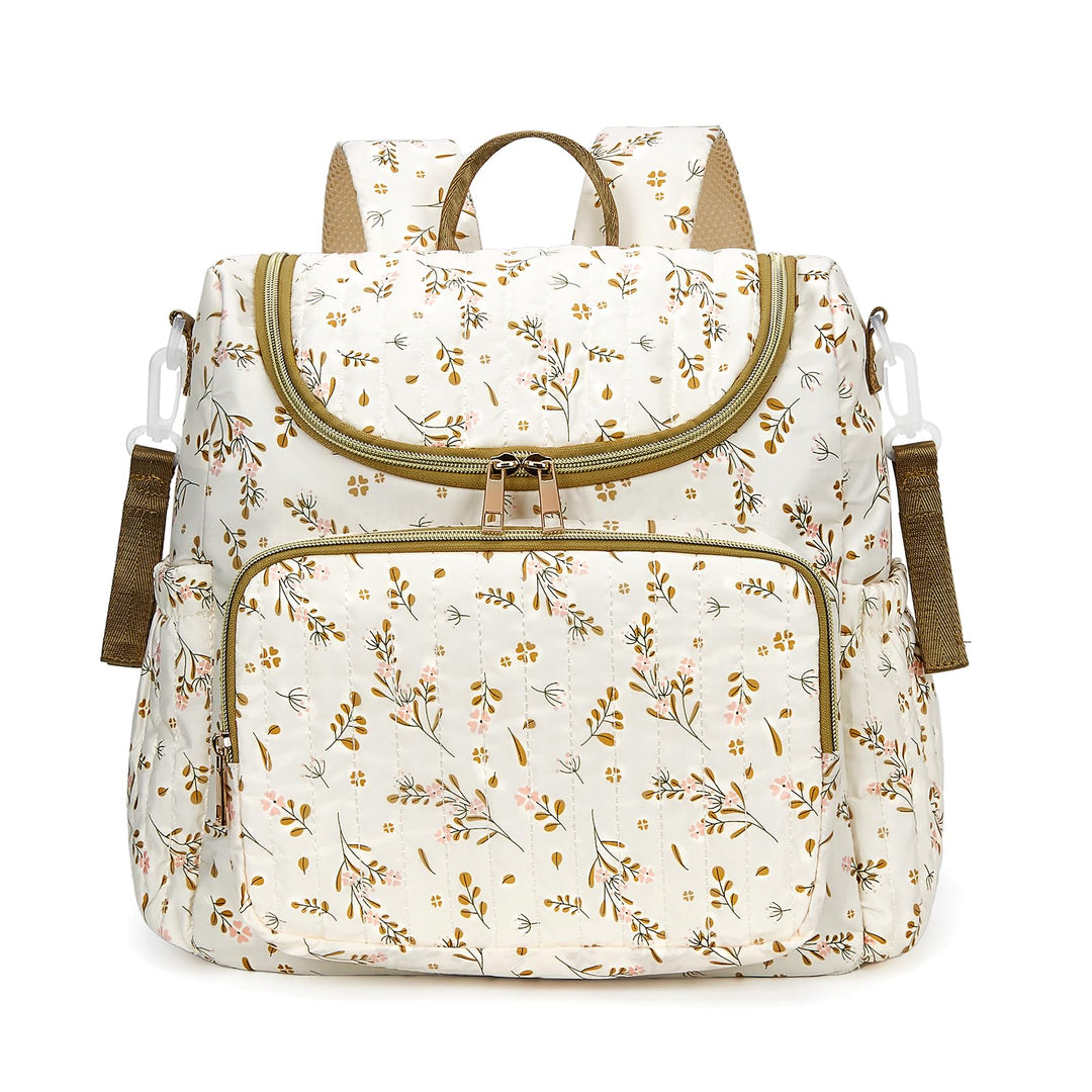Wickeltasche mit Blumenmuster, Baumwolle, gesteppt, für Mütter, Baby-Reiserucksack mit Kinderwagengu