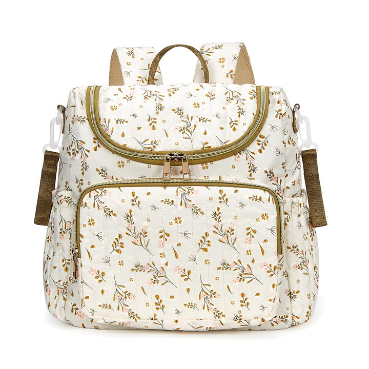 Wickeltasche mit Blumenmuster, Baumwolle, gesteppt, für Mütter, Baby-Reiserucksack mit Kinderwagengu