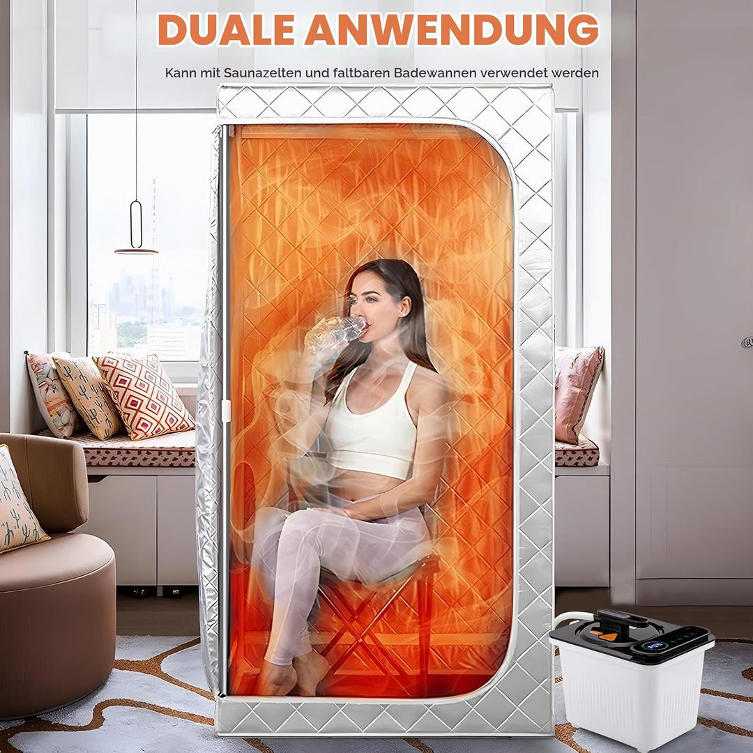 CGOLDENWALL Tragbare Dampfsauna Dampfgenerator 3L, Heimsauna Mini Dampfer mit Fernbedienung, Touchsc
