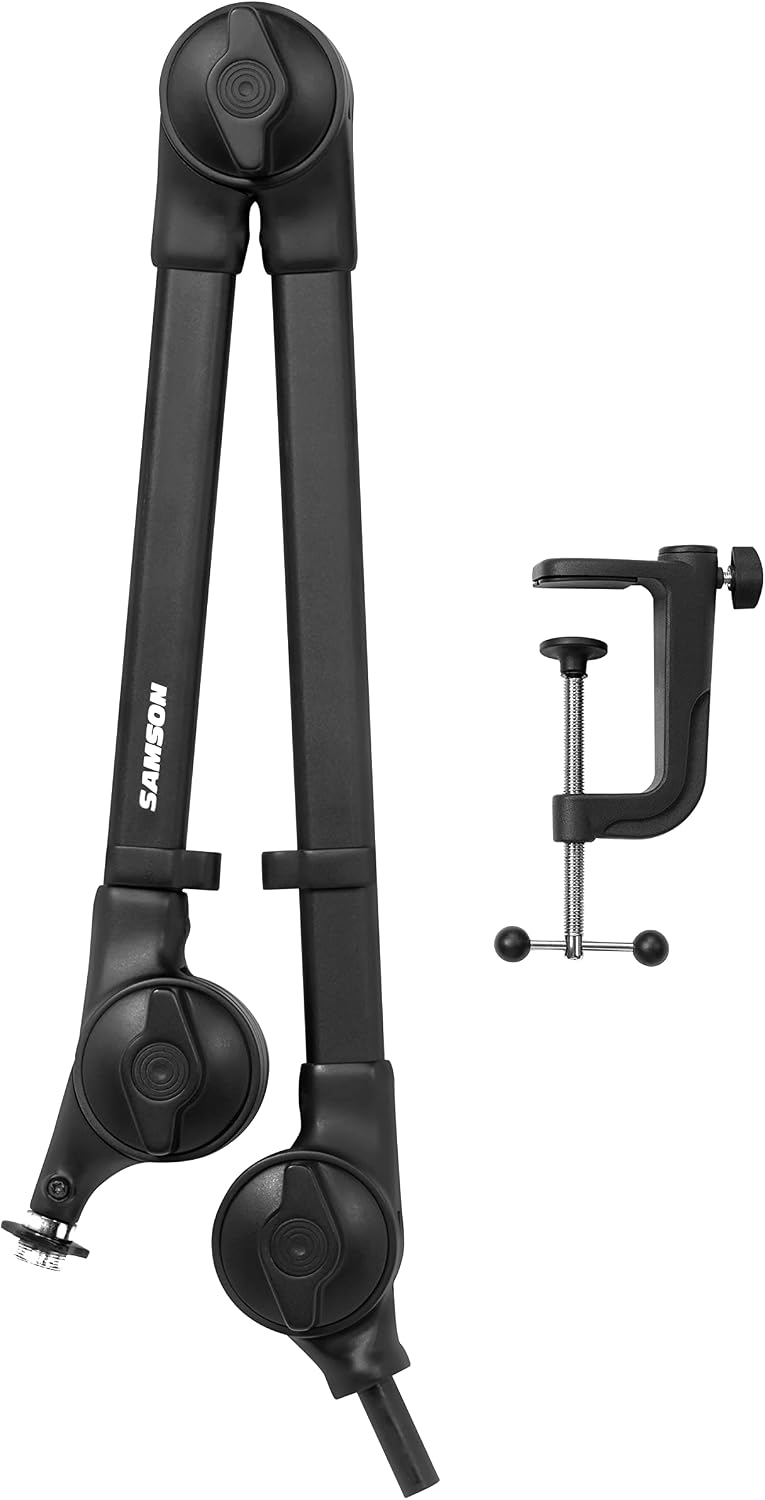 SAMSON Technologies MBA26 Mikrofonarm für Podcasting und Streaming, 66 cm (26 Zoll), schwarz Tischst