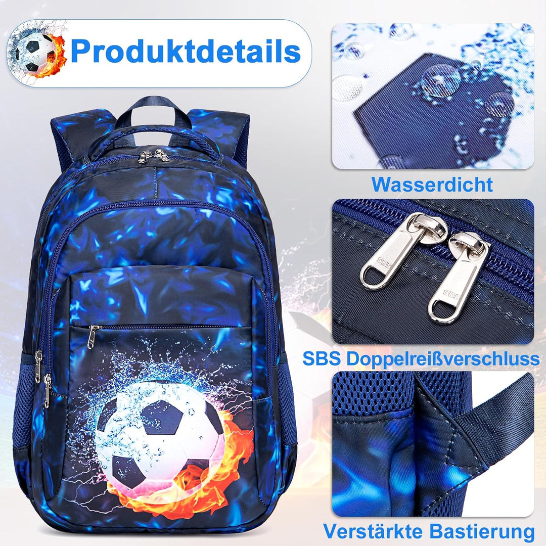 LEDAOU Schulrucksack Jungen Teenager Mädchen Schultaschen Kinder Rucksäcke Wasserdicht Leichtgewicht