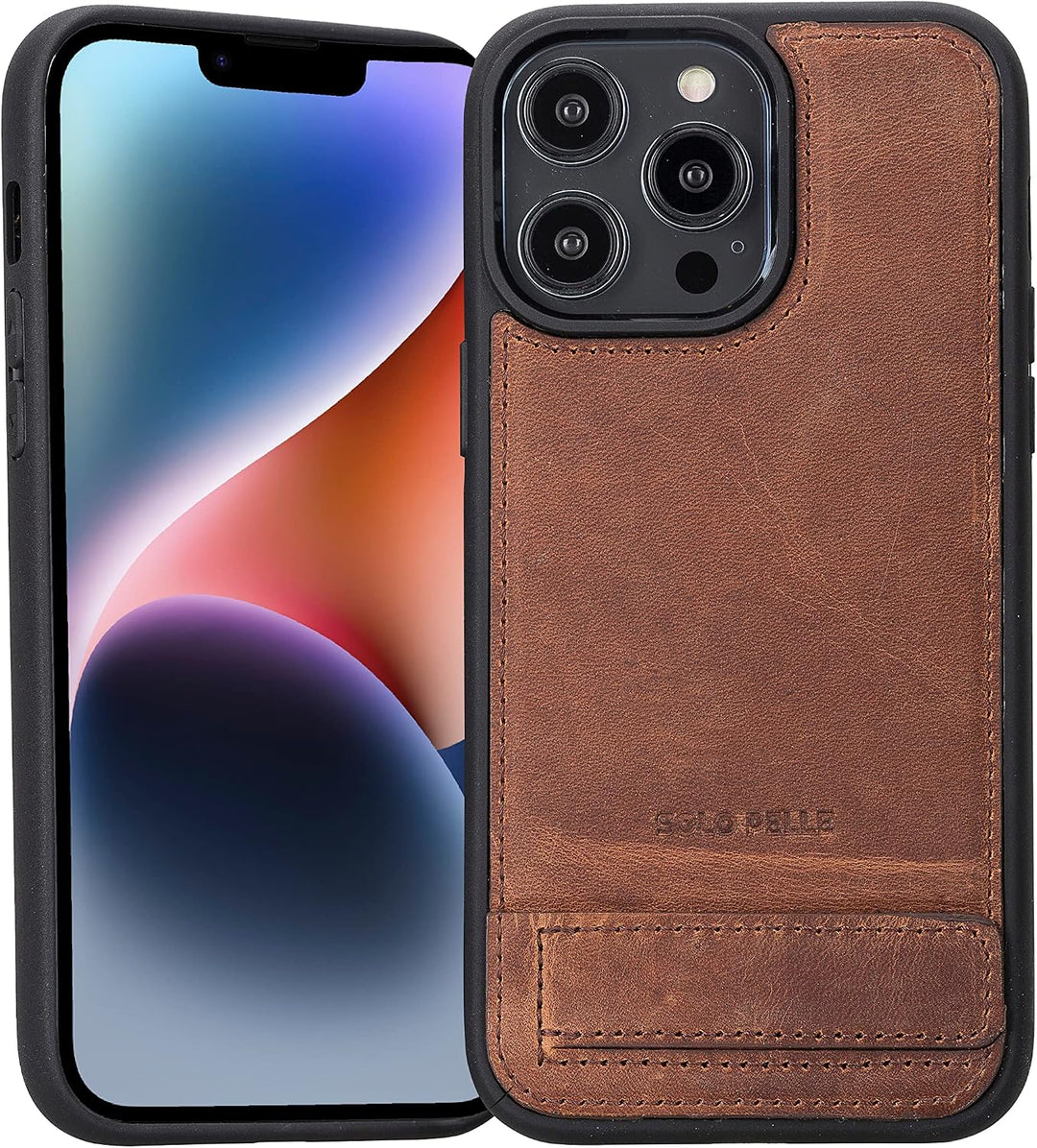 Solo Pelle Lederhülle für das iPhone 14 Pro Max in 6.7 Zoll Case Leder Hülle Ledertasche Backcover a
