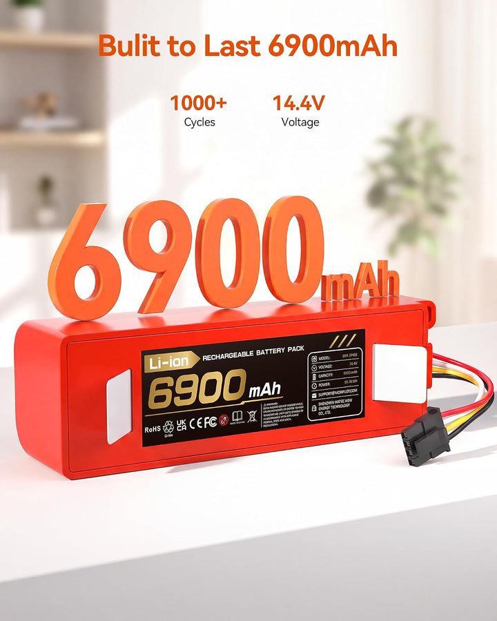 6900mAh Ersatzakku Xiaomi Roborock S5, S5 Max, S50, S6, S6 MaxV, S7, Q5 Max Pro, Q7 Ultra Pure, Brr-
