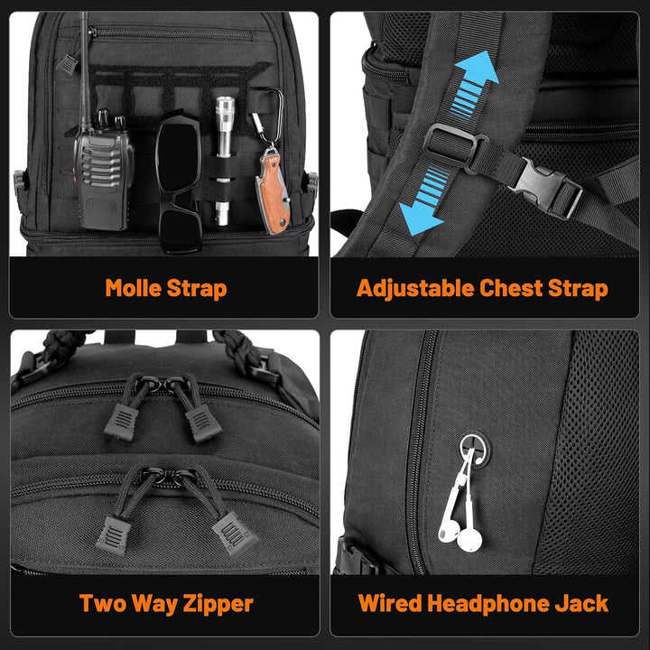 30L Kühlrucksack 2-in-1 Rucksack mit 15L Isolierter Wasserdicht Kühlkammer
