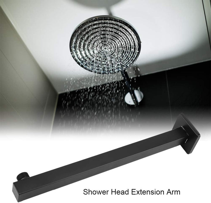 Schwarzer quadratischer Edelstahl Wandmontage Regendusche Verlängerungsarm Badezimmerzubehör Home Ho