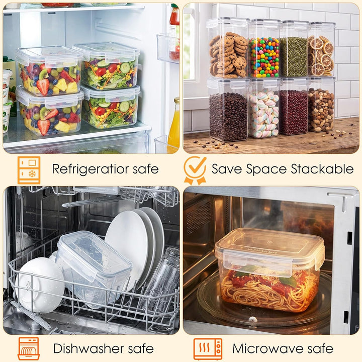 6 Stück 2L Vorratsbehälter Set, Vorratsdosen mit Deckel Luftdicht, Cerealien Behälter BPA Frei, Kuns