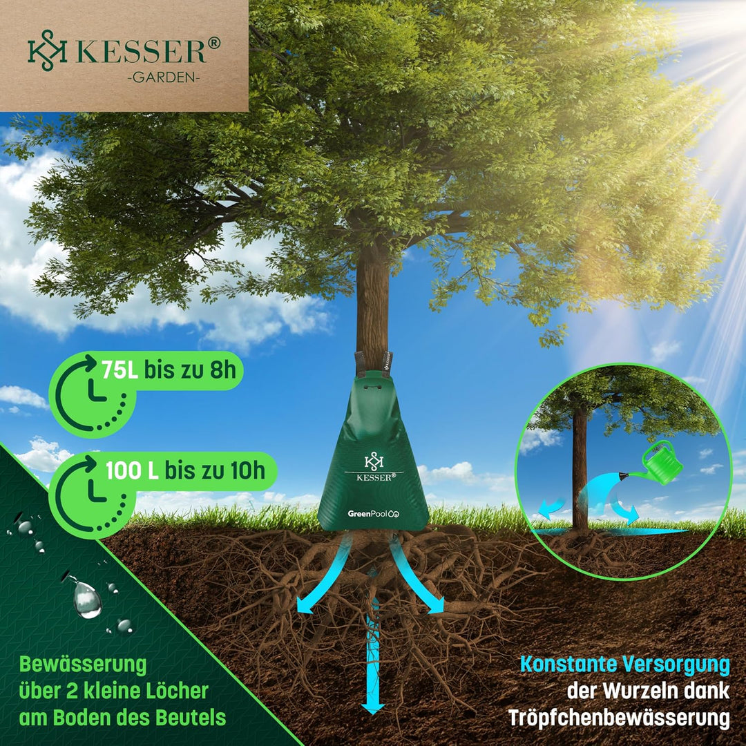 KESSER® Baum-Bewässerungssack 1er Set 75L Wassersack, Baumbewässerungsbeutel, PVC-Tasche langlebig &amp;