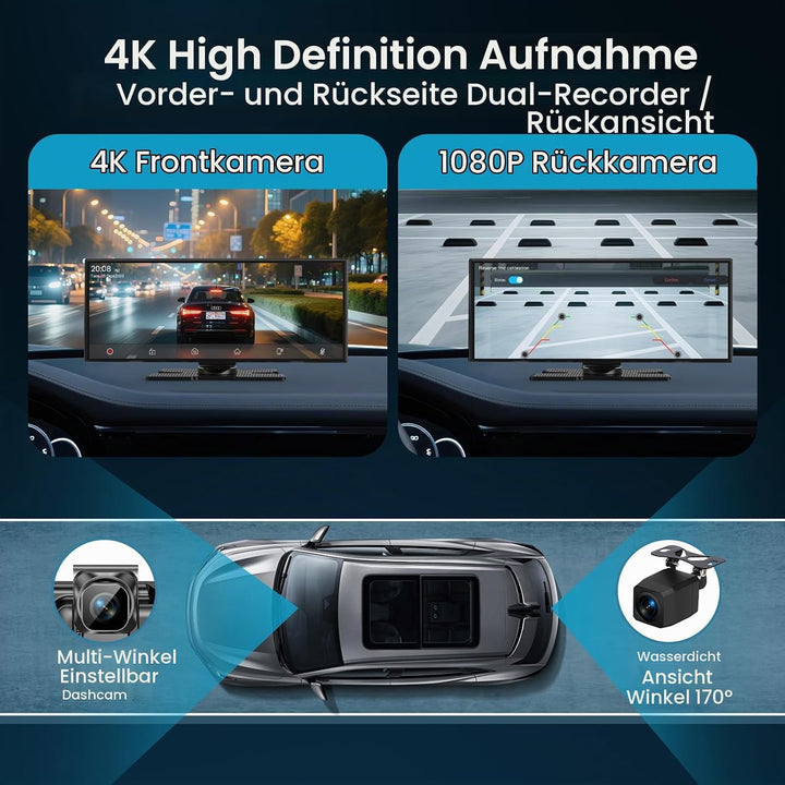 11.5 Zoll Carplay Display Android Auto Display 4K Car Play IPS Touch Screen Schwarz, Schwarz