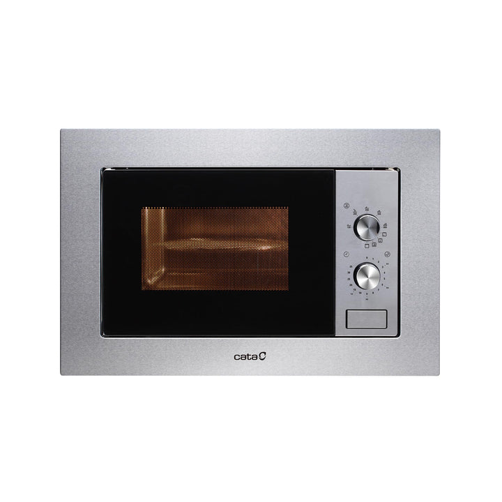 CATA MC 20 IX Einbaumikrowelle Inox Innenbereich aus Edelstahl 5 Leistungsstufen Grill 1000 W Selbst