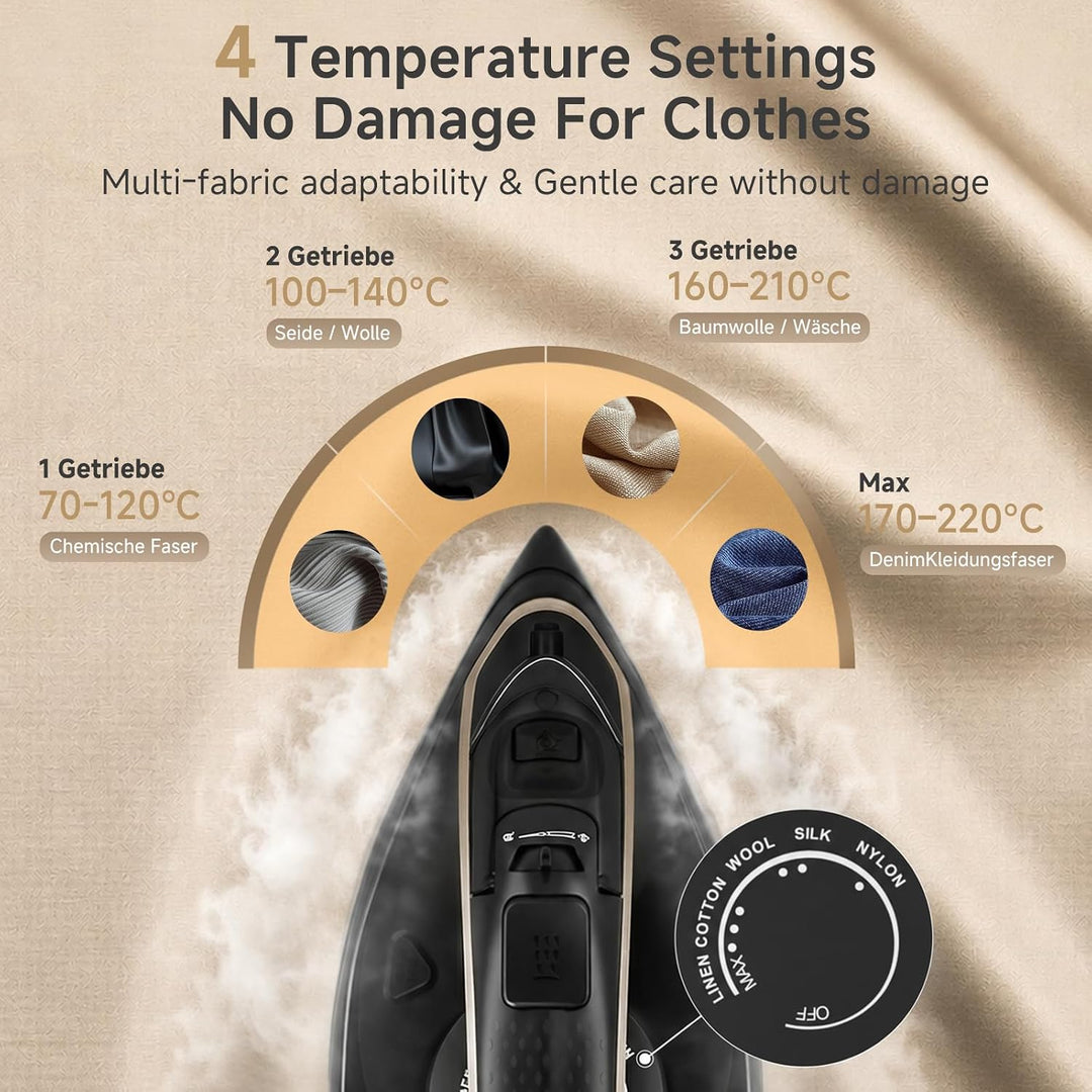 SIMPLUS Dampfbügeleisen 2200 W, Bügeleisen mit starkem Dampfstoss, 25 Sek. Aufheizzeit, 450 ml Wasse