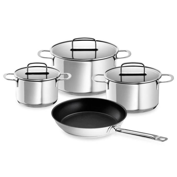 Schulte-Ufer Topfset Industar, 4tlg, Edelstahl, inkl. Testsieger Bratpfanne Industar DIAMAS-Pro (163