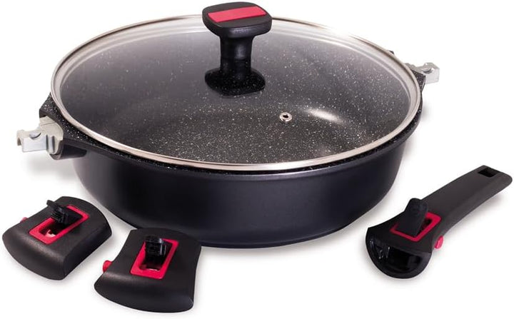 BAUMALU - Bratentopf mit Granit Pro Keramikdeckel - Aluminiumguss - Herdarten, einschliesslich Induk