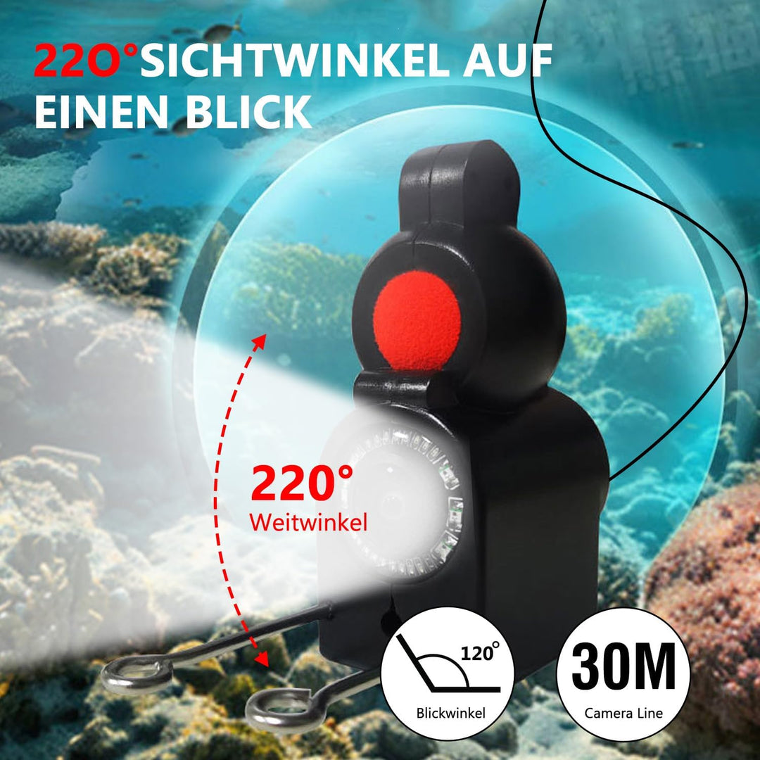 Unterwasserkamera Angeln Fishfinder, Fish Finder Kamera mit 4.3 Zoll IPS Display und 30m Kabel, Wass
