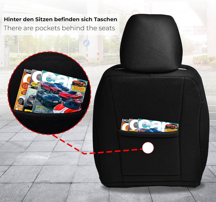 BREMER SITZBEZÜGE Mass Sitzbezüge Schonbezüge für Mercedes GLK X204 TK602 TK602 - Weinrot / Schwarz
