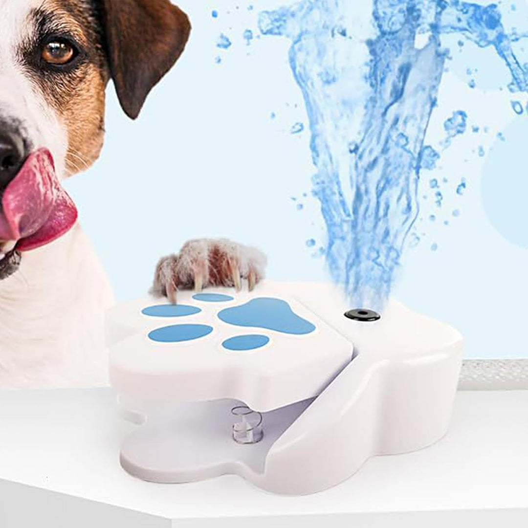Wasserfontäne mit Pedal, Wasserspielzeug Hund, Hunde Trinkbrunnen, Pfotenaktivierter Trinkspender fü