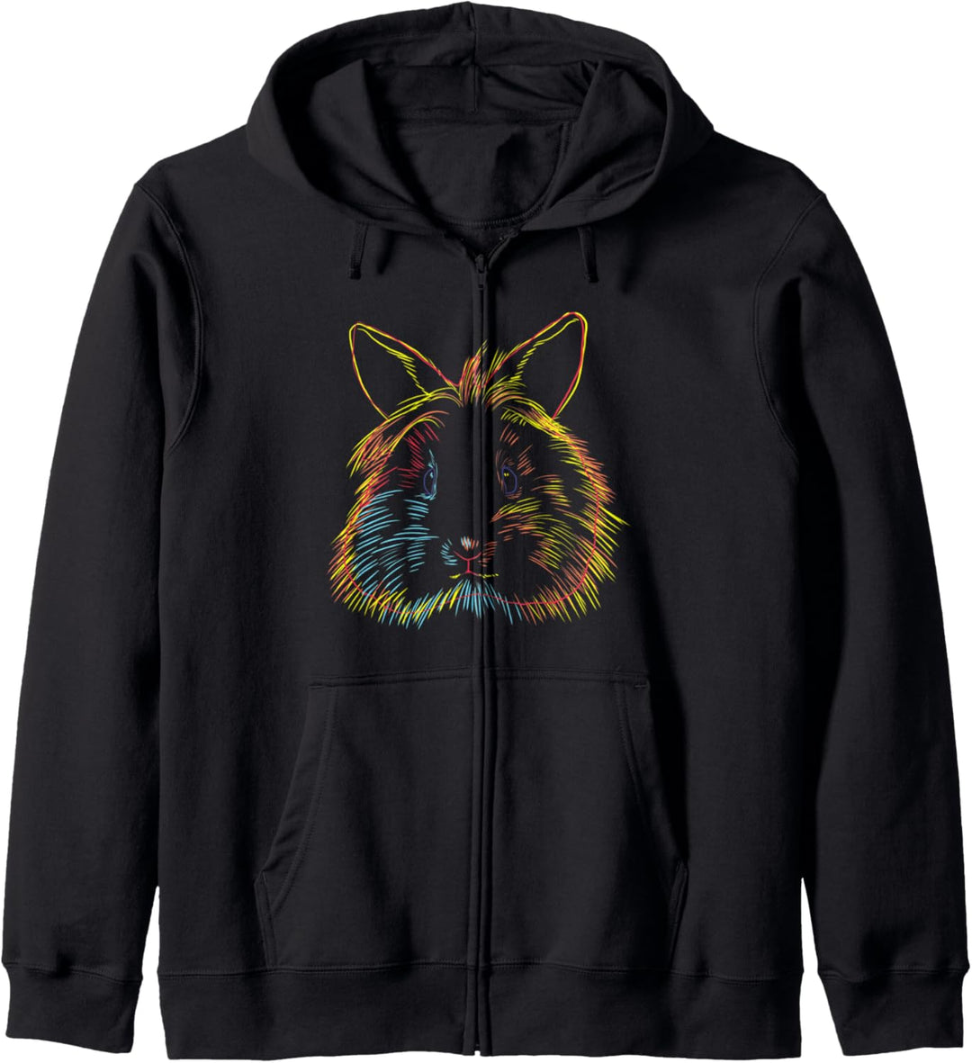 Buntes Kaninchen Löwenkopfkaninchen Kapuzenjacke
