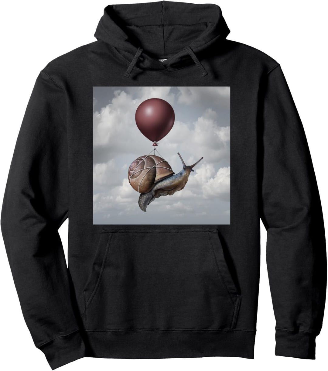 Surreale Schnecke Angehoben Durch Einen Ballon Pullover Hoodie