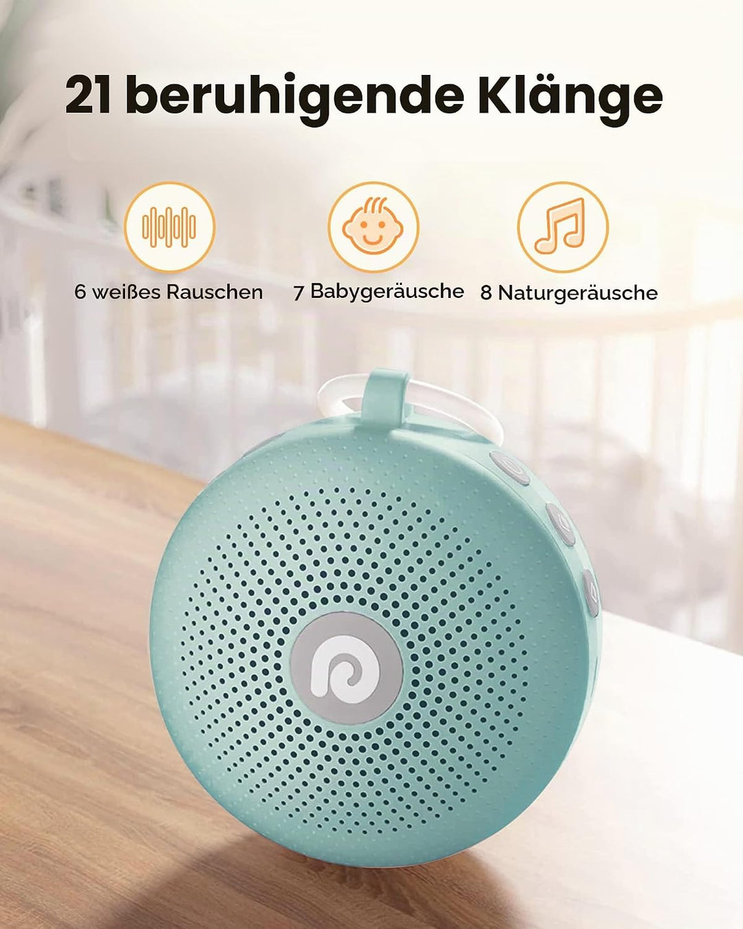 Dreamegg White Noise Machine - D11Max Einschlafhilfe Babys Erwachsene, Portable White Noise Machine