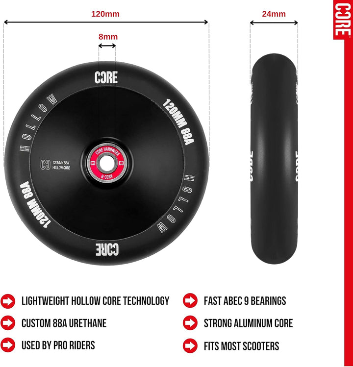Centrano Unisex – Erwachsene Core Hollowcore Scooter Rolle, Schwarz, 110mm 110mm Schwarz, 110mm Schw