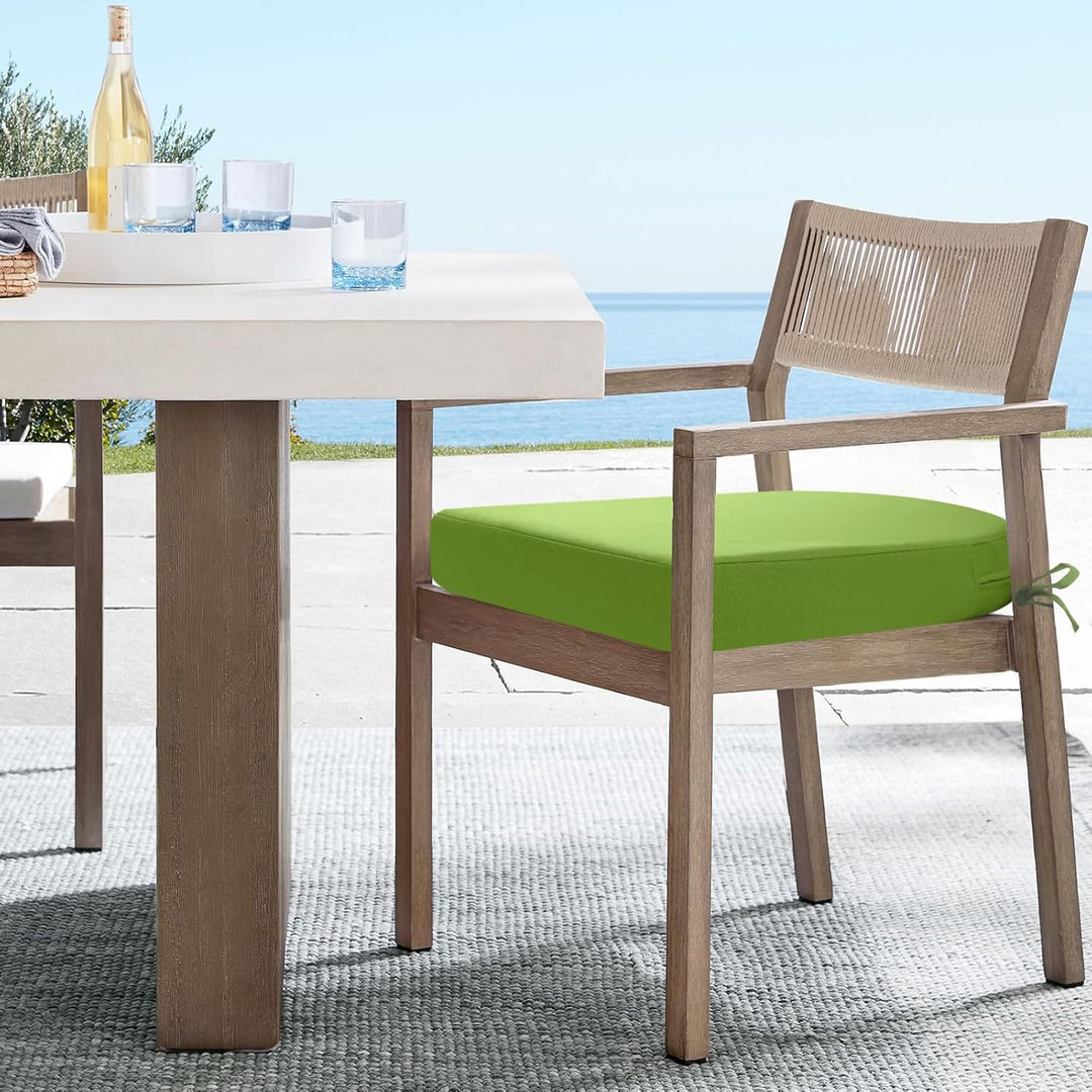 Sitzkissen Outdoor 40x40, 2er Set Wasserdicht mit Bändern Grün 40 x 40 x 7 cm, Grün 40 x 40 x 7 cm