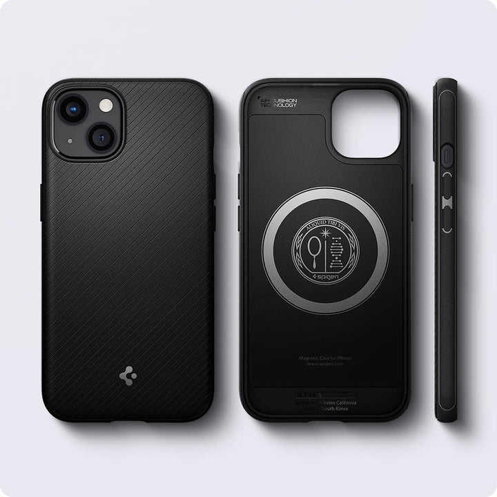 Spigen Mag Armor MagFit Hülle Kompatibel mit iPhone 13 Kompatibel mit MagSafe Magnetisch -Matte Blac