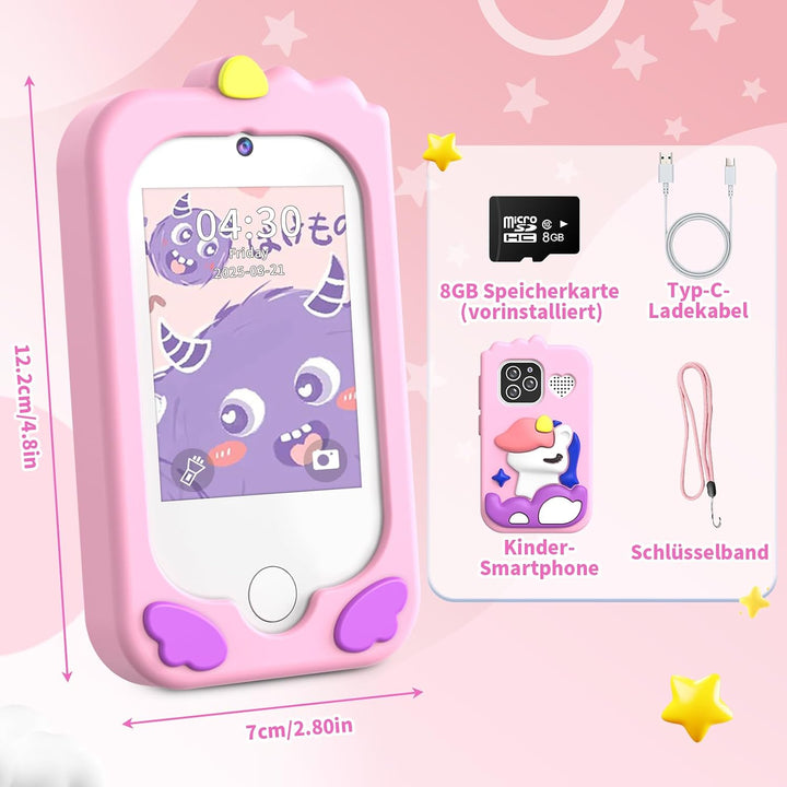 Kinderhandy Spielzeug mit Dual Kamera Kinderkamera 2.8 Inch Touchscreen Lerntelefon Lernspielzeug mi