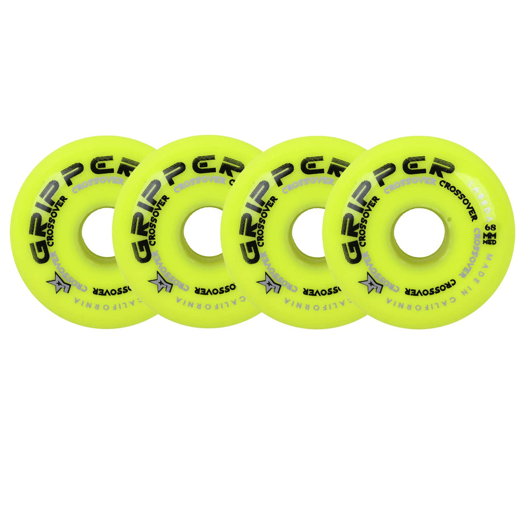 Labeda Rollhockey-Räder, Crossover-Set, 4 Stück, Farbe / Grösse wählbar gelb 80a (m) 68mm 4-Pack, ge