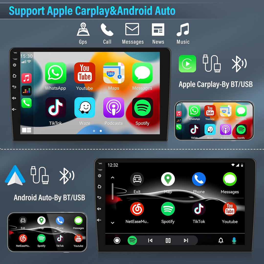 SIXTOP 2+64G Android 13 Autoradio für Audi A4 (B6/B7) S4 RS4 8E 2000-2009 mit CarPlay Android Auto 9