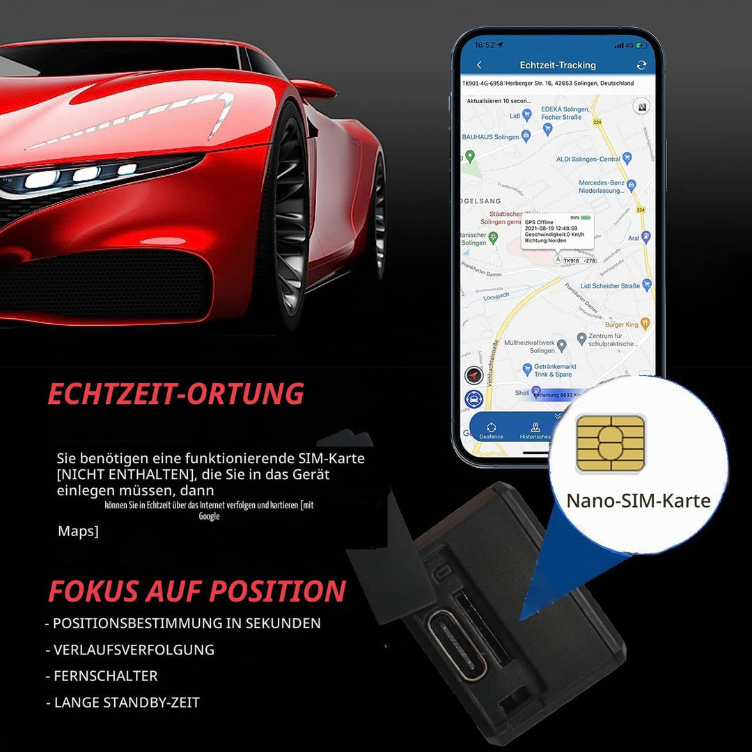 4G Mini GPS Tracker Auto GPRS Locator Wasserdicht unbegrenzte Entfernung Echtzeit Tracking Peilsende