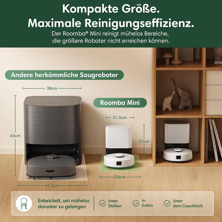iRobot Roomba® Mini Saug- &amp; Wischroboter + AutoEmpty™ Dock, Weiss, Weiss