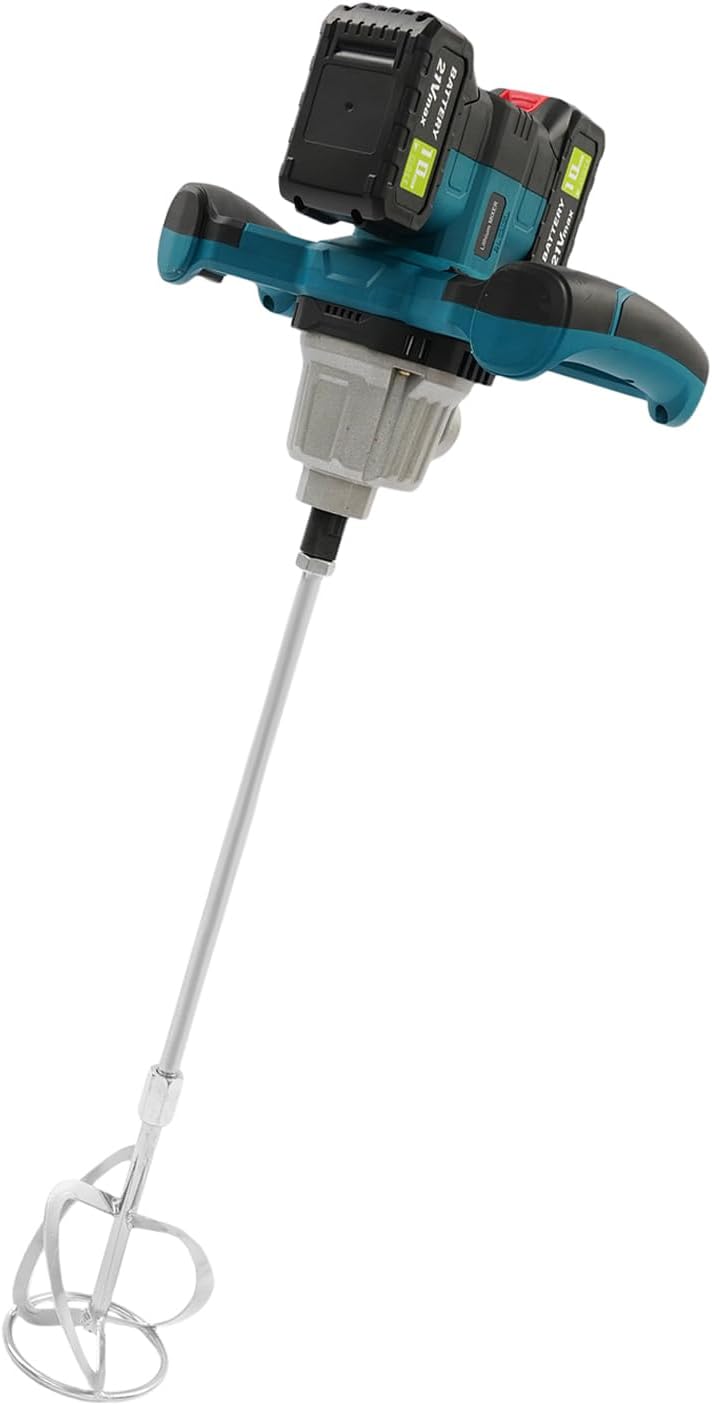 21V Akku Mörtelrührer, 1200W Bürstenloser Motor mit 65 Nm Drehmoment, 6-stufige Drehzahlregelung &amp; 2