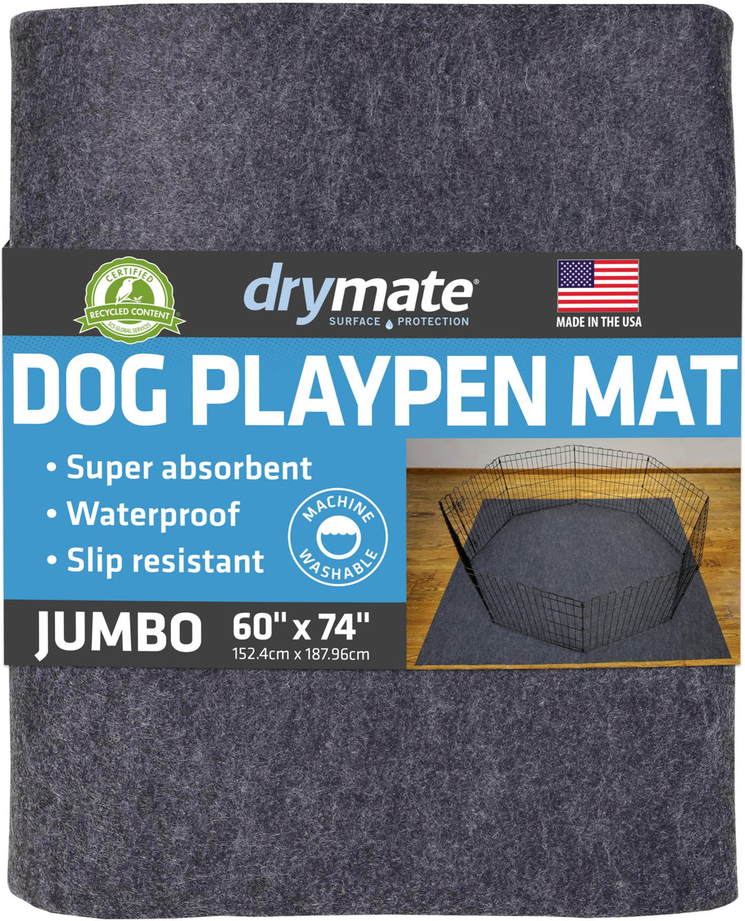 Drymate Laufgittermatte für Hunde, saugfähig, wasserdicht, rutschfest, maschinenwaschbar, Grösse XL