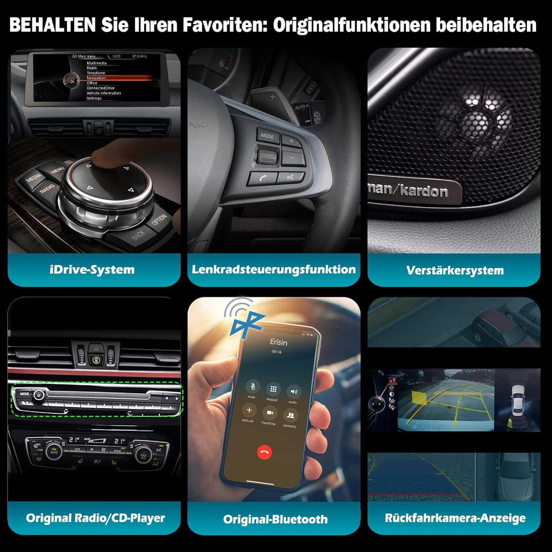 Erisin 12,3 Zoll 8-Kern 8GB+128GB Android 16 Autoradio Bluetooth 5.1 GPS Navigation für BMW X1 F48 N