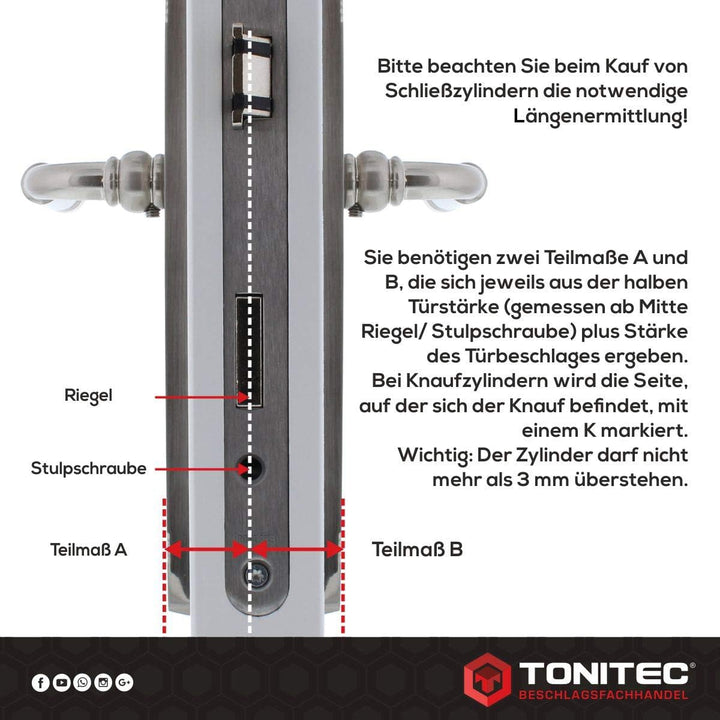 ABUS EC550NP Profilzylinder EC550 NP, Lg 40/60mmm.3 Schlüssel, mit N+G, Wendeschlüssel, 40/60, 40/60
