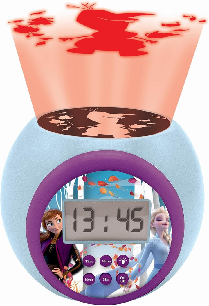 Lexibook - Disney Die Eiskönigin Projector-Wecker Anna ELSA mit Schlummerfunktion und Weckfunktion,