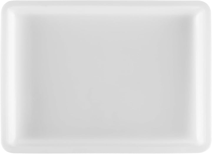 SINJEUN 12 Stück Kunsttabletts Weiss aus Kunststoff, 39,5 x 28,5 x 4 cm Materialschalen Stapelbar Ak