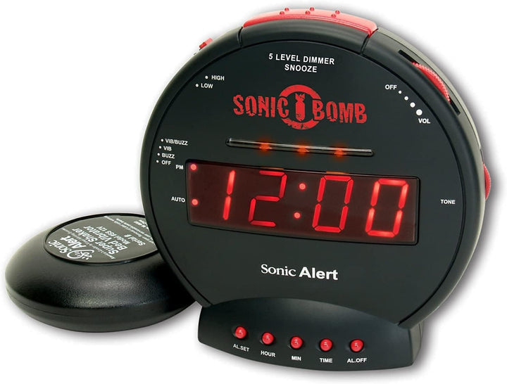 Geemarc SBB500 Super Laut Vibrations Wecker (85dB) - Schwarz SBB500SS Schwarz, SBB500SS Schwarz