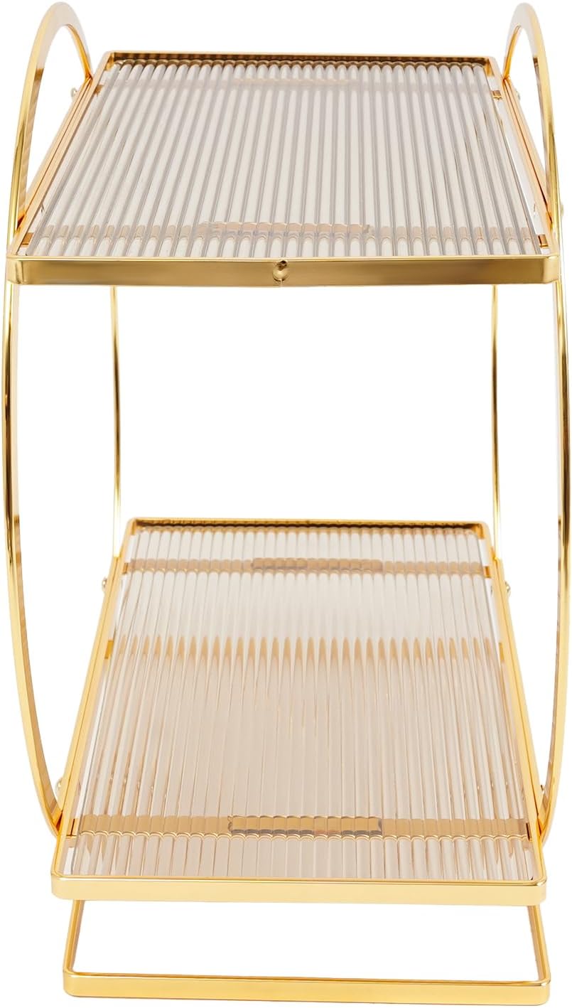 Make-up Organizer, Doppellagige Parfüm Organizer für Kommode, moderner Stil geeignet für Bad Küche u